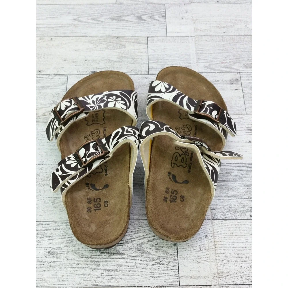 Birkenstock Girls‎ Salina Sandals Brown White Birkis Shoes Size EU 26 US 8 Kids